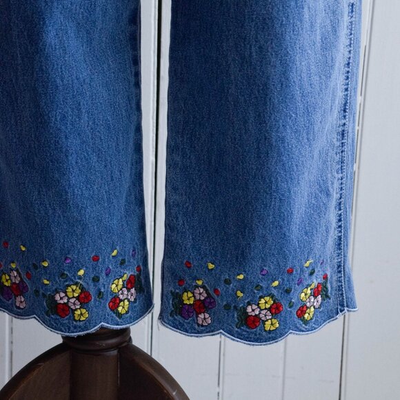 y2k embroidered denim overalls | s/m - Picture 2 of 7